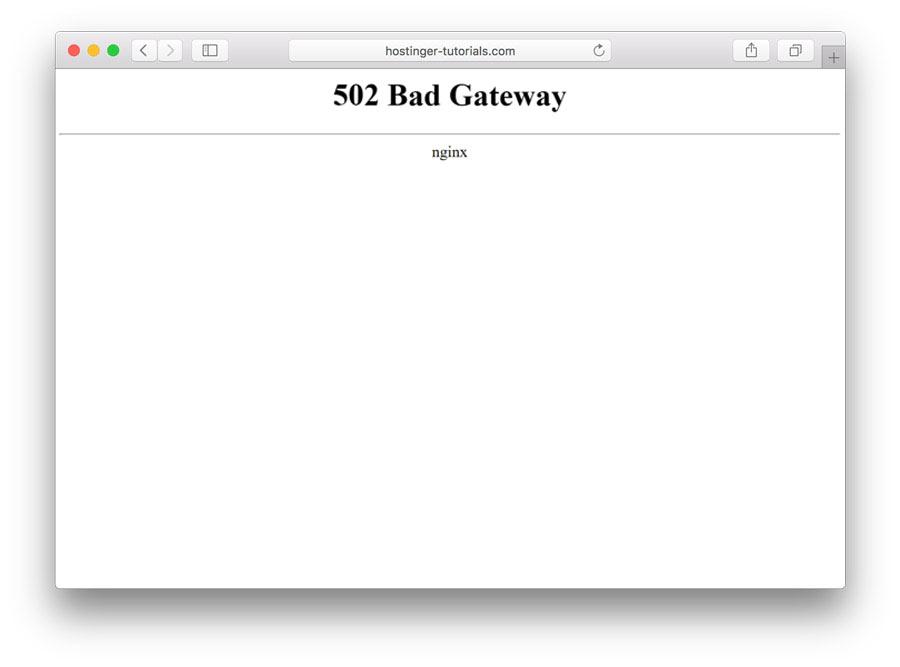Lá»i 502 bad gateway error