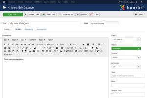 Tạo categories trong Joomla