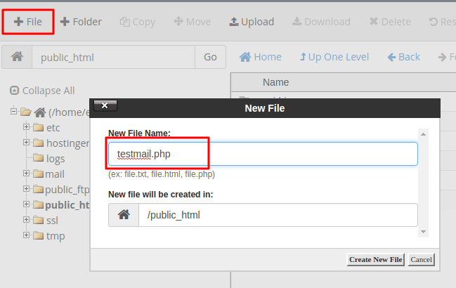 tạo file testmail.php